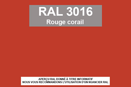 100 Vis trapézoïdale color-head 48 x 20 3016 rouge corail 
